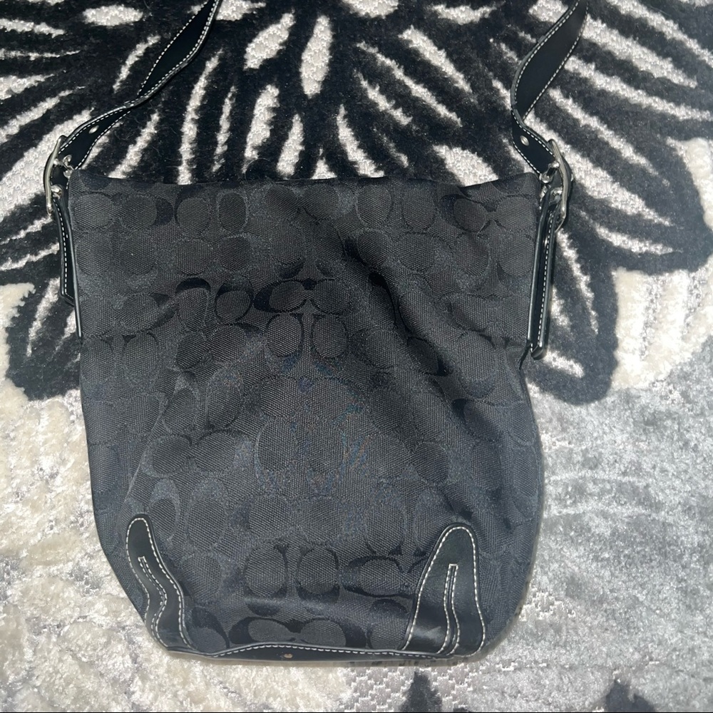Coach black bucket bag